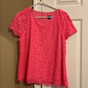 Hot pink lace top J Crew as 8